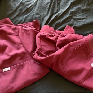 Burgundy Scrub Top and Pants Set